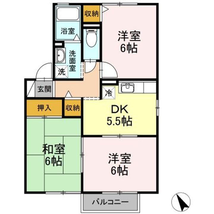 エクセレント柿本 A棟の間取り