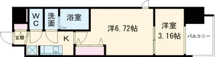 大阪府東大阪市横枕西(マンション)の賃貸物件の間取り