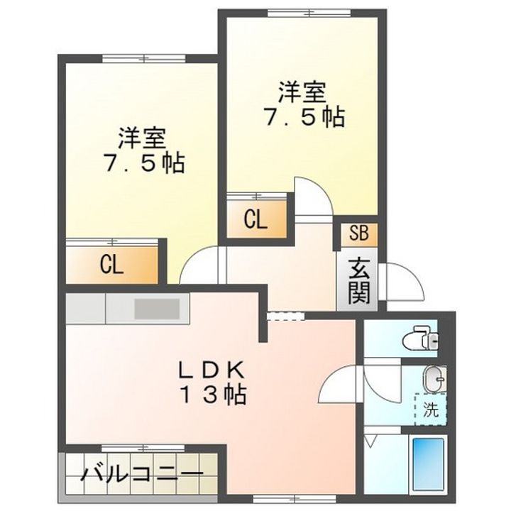 サンヒルズA棟の間取り