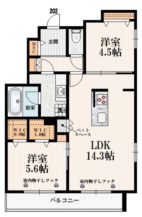 東京都中野区江原町1(マンション)の賃貸物件の間取り