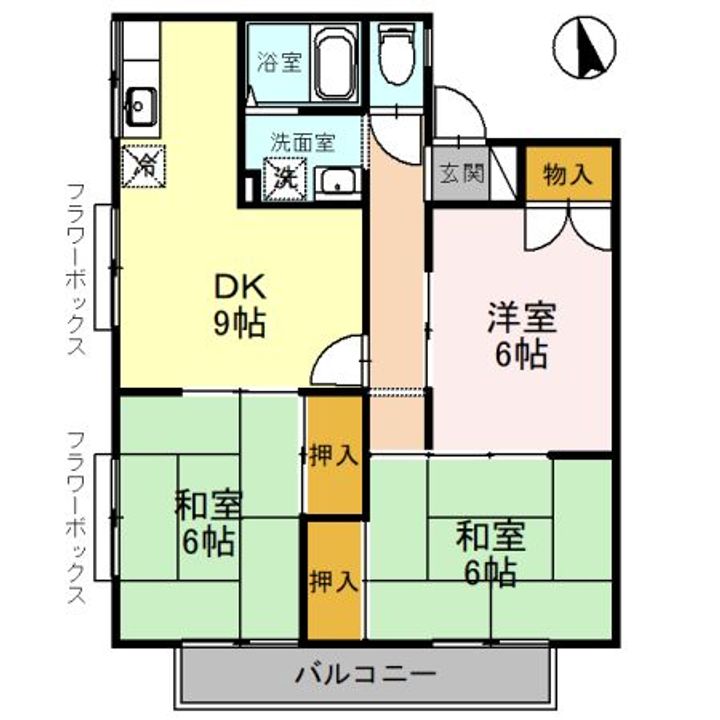 大阪府枚方市岡山手町(アパート)の賃貸物件の間取り