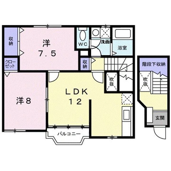 奈良県磯城郡田原本町大字千代(アパート)の賃貸物件の間取り