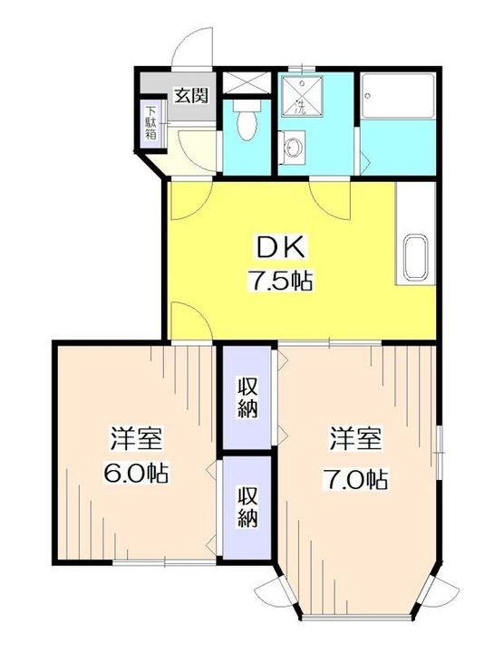 東京都東村山市久米川町2(アパート)の賃貸物件の間取り