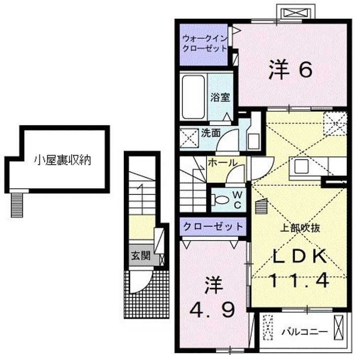 エクセレントカーサIII A棟の間取り