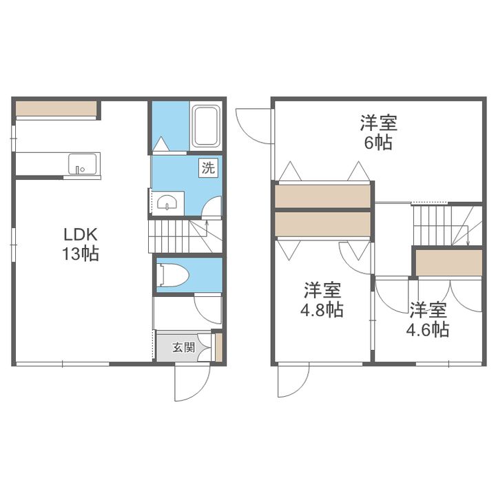 北海道札幌市白石区菊水八条3(一戸建)の賃貸物件の間取り