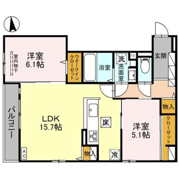 兵庫県西宮市日野町(アパート)の賃貸物件の間取り