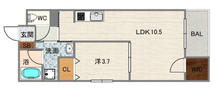 大阪府大阪市住吉区万代2(マンション)の賃貸物件の間取り