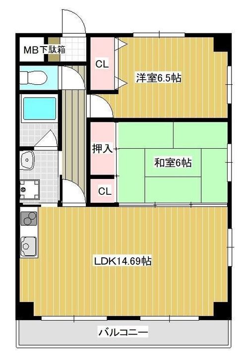 広島県呉市中央7(マンション)の賃貸物件の間取り