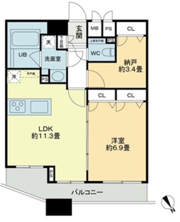 東京都大田区蒲田5(マンション)の賃貸物件の間取り