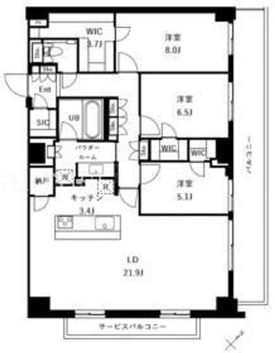 東京都板橋区前野町2(マンション)の賃貸物件の間取り