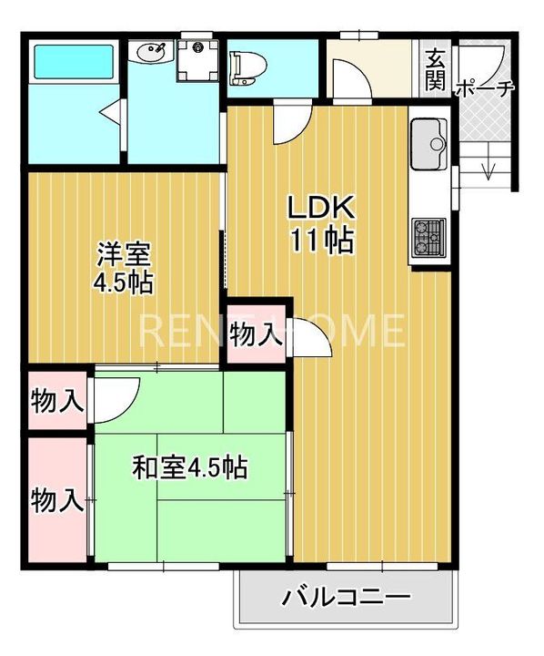 西岡ハイツの間取り