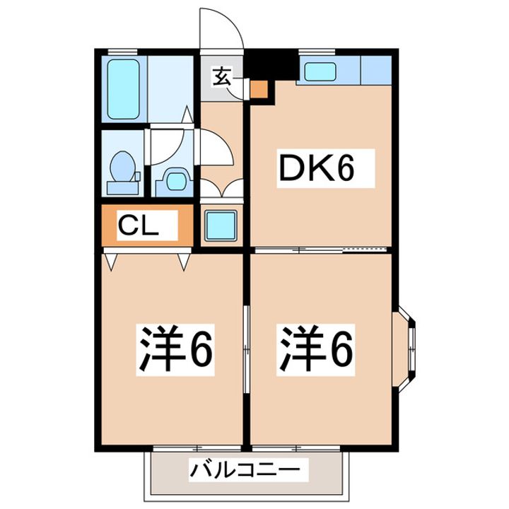 福島県郡山市富田町字北向(アパート)の賃貸物件の間取り