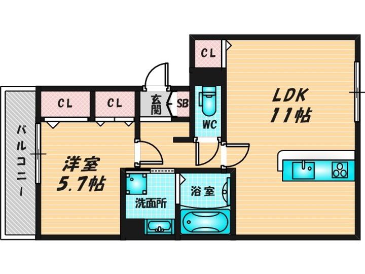 ハイツ大今里の間取り