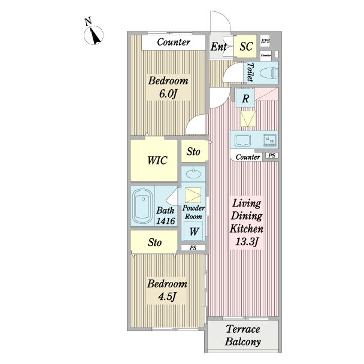 エールドゥヴィの間取り