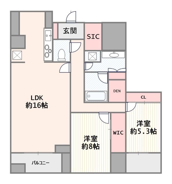 東京都港区元麻布3(マンション)の賃貸物件の間取り