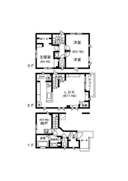神奈川県川崎市中原区下小田中3(一戸建)の賃貸物件の間取り