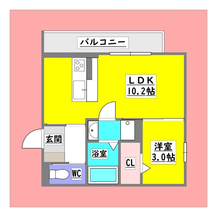 広島県東広島市八本松飯田6(アパート)の賃貸物件の間取り