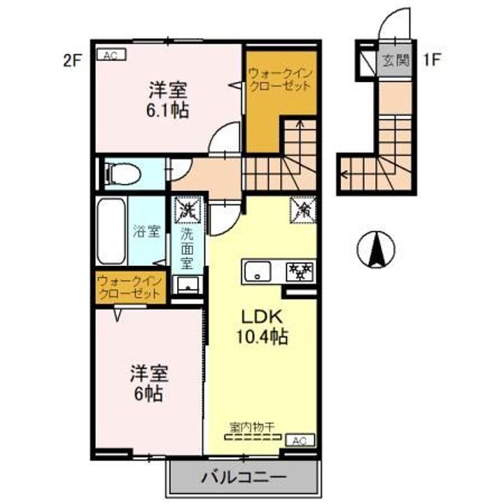 群馬県高崎市中泉町(アパート)の賃貸物件の間取り