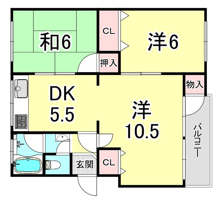 兵庫県神戸市垂水区青山台5(マンション)の賃貸物件の間取り