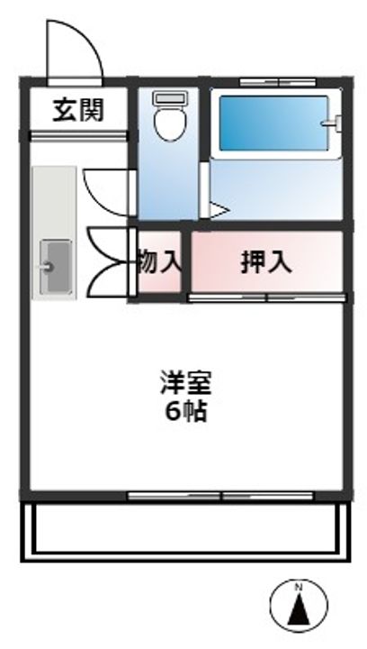 埼玉県熊谷市佐谷田(アパート)の賃貸物件の間取り