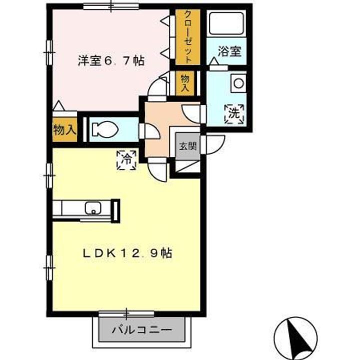 愛知県清須市西市場6(アパート)の賃貸物件の間取り