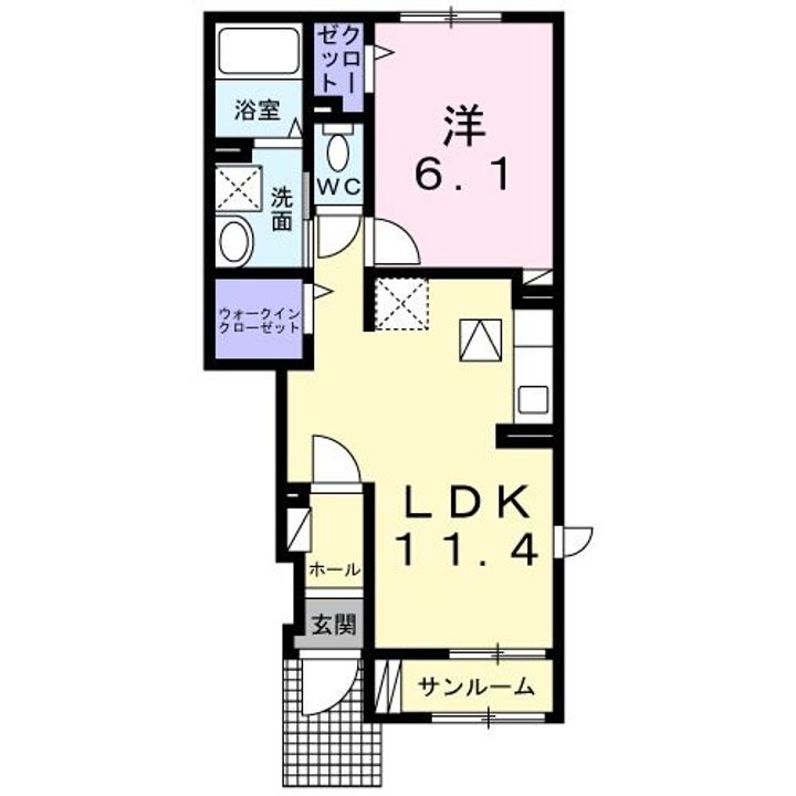 茨城県水戸市姫子2(アパート)の賃貸物件の間取り