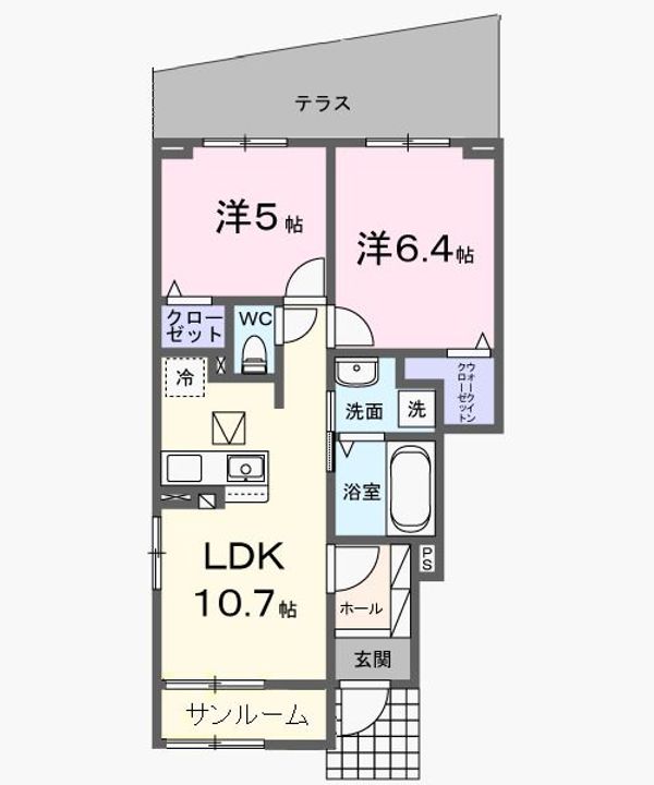 大阪府泉佐野市下瓦屋1(アパート)の賃貸物件の間取り