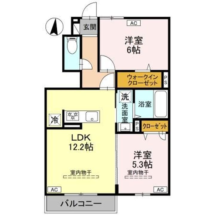 群馬県伊勢崎市田中島町(アパート)の賃貸物件の間取り