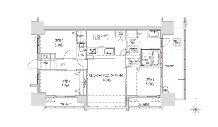 アルファステイツ大手町の間取り