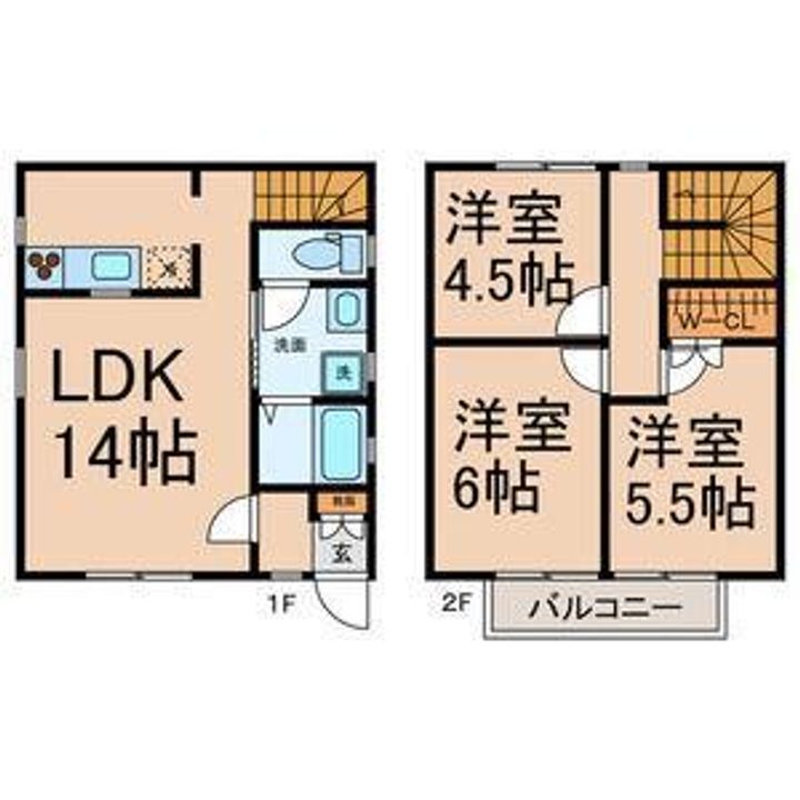 愛知県尾張旭市東印場町3(一戸建)の賃貸物件の間取り