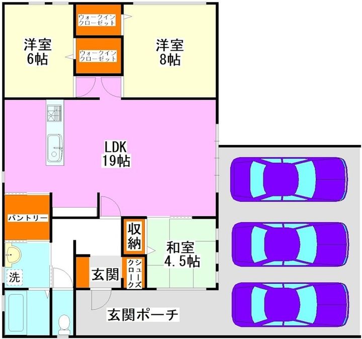 福岡県飯塚市立岩(一戸建)の賃貸物件の間取り