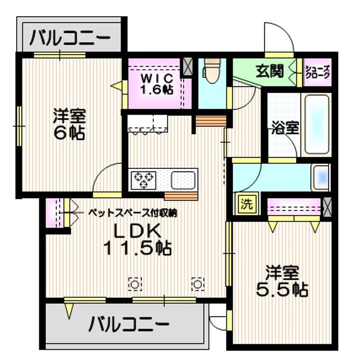 埼玉県川口市芝4(マンション)の賃貸物件の間取り