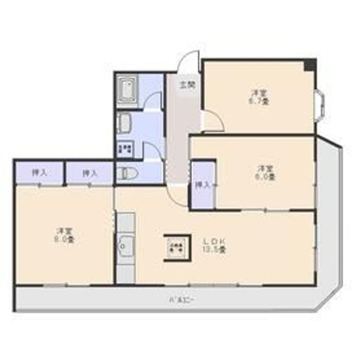群馬県前橋市天川原町1(マンション)の賃貸物件の間取り