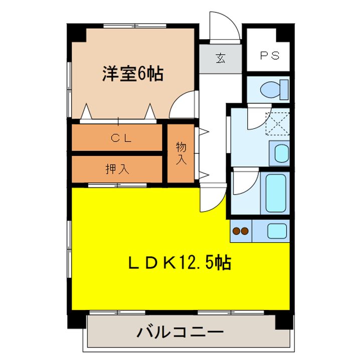 岐阜県羽島郡笠松町桜町(マンション)の賃貸物件の間取り