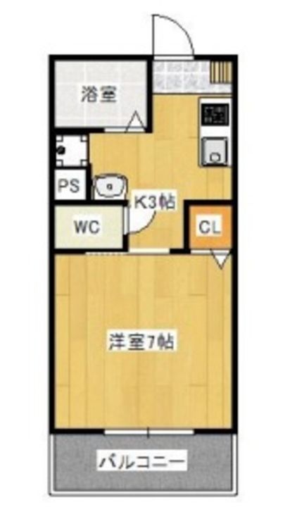 岡山県倉敷市中島の賃貸アパートの間取り