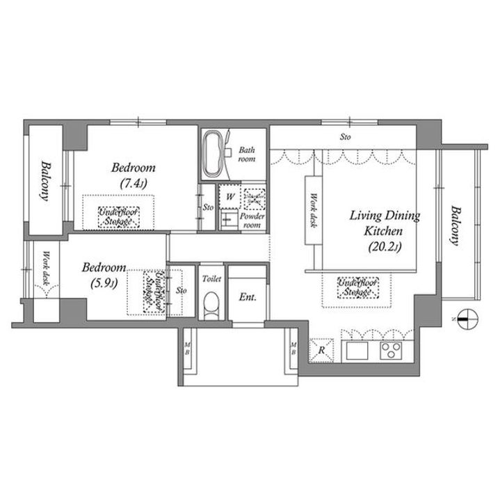 東京都荒川区東日暮里4(マンション)の賃貸物件の間取り