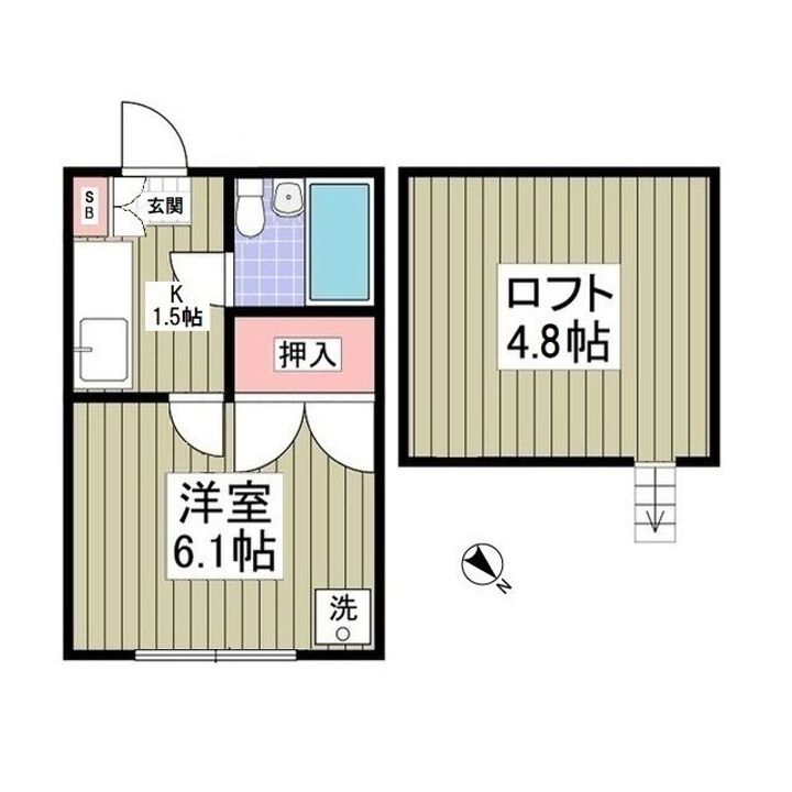 埼玉県東松山市元宿1(アパート)の賃貸物件の間取り