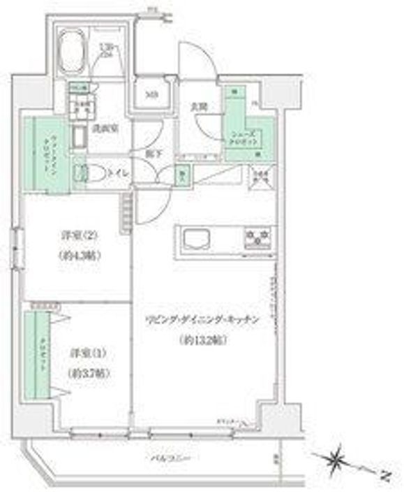 東京都板橋区本町(マンション)の賃貸物件の間取り