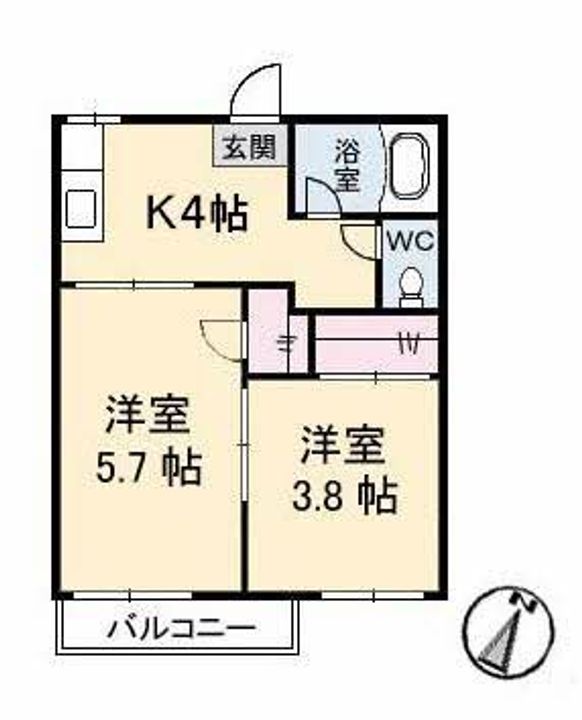 北浦コーポの間取り