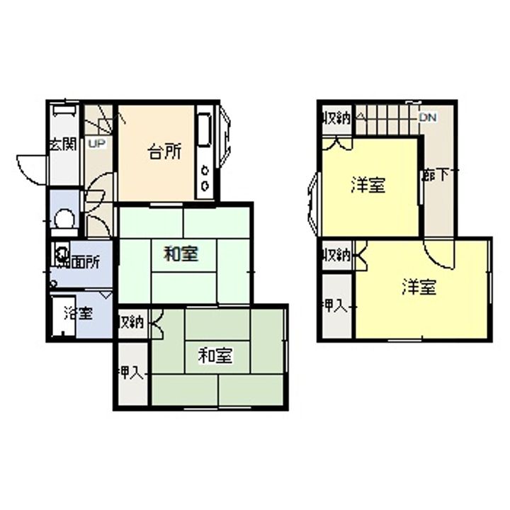 福島県会津若松市門田町大字徳久字竹之元(一戸建)の賃貸物件の間取り