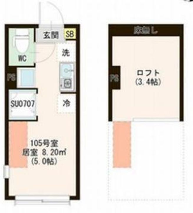 東京都板橋区仲宿の賃貸アパートの間取り
