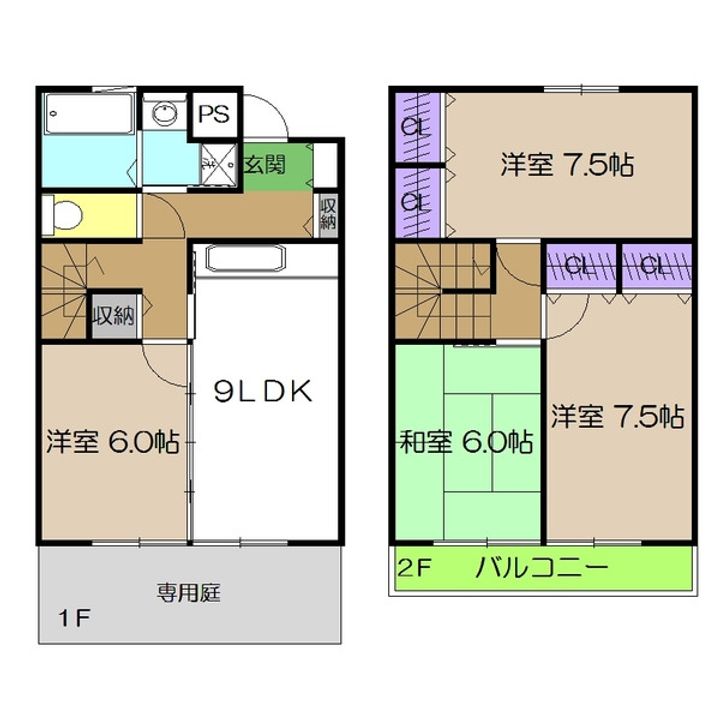 セゾン・メルヴェーユ秋 Cの間取り