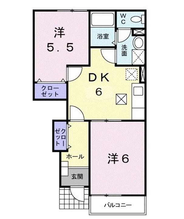 福島県福島市北矢野目字原田(アパート)の賃貸物件の間取り