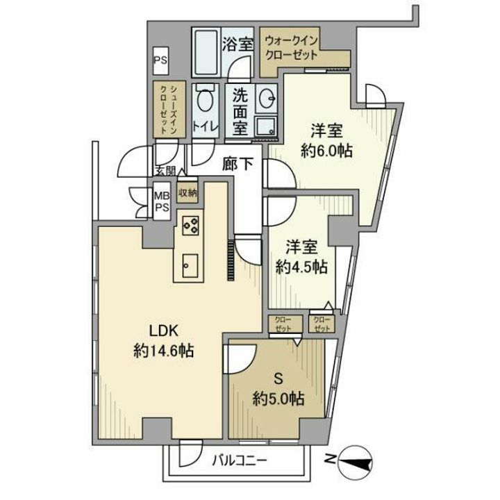 東京都北区堀船2(マンション)の賃貸物件の間取り
