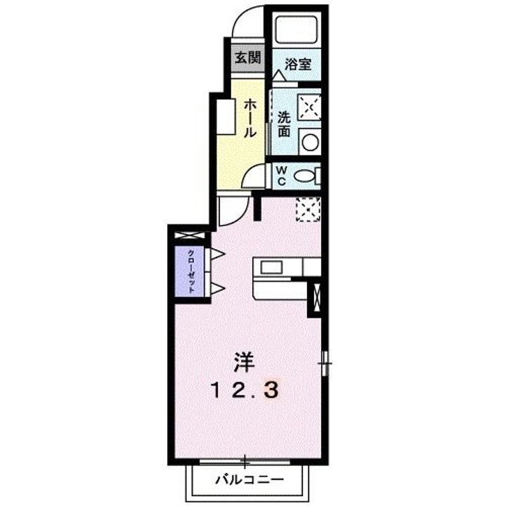 福島県福島市飯坂町字梍町(アパート)の賃貸物件の間取り
