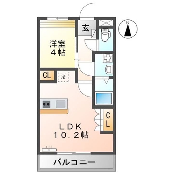 熊本県熊本市西区野中3(マンション)の賃貸物件の間取り