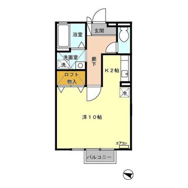 埼玉県越谷市蒲生西町2(アパート)の賃貸物件の間取り