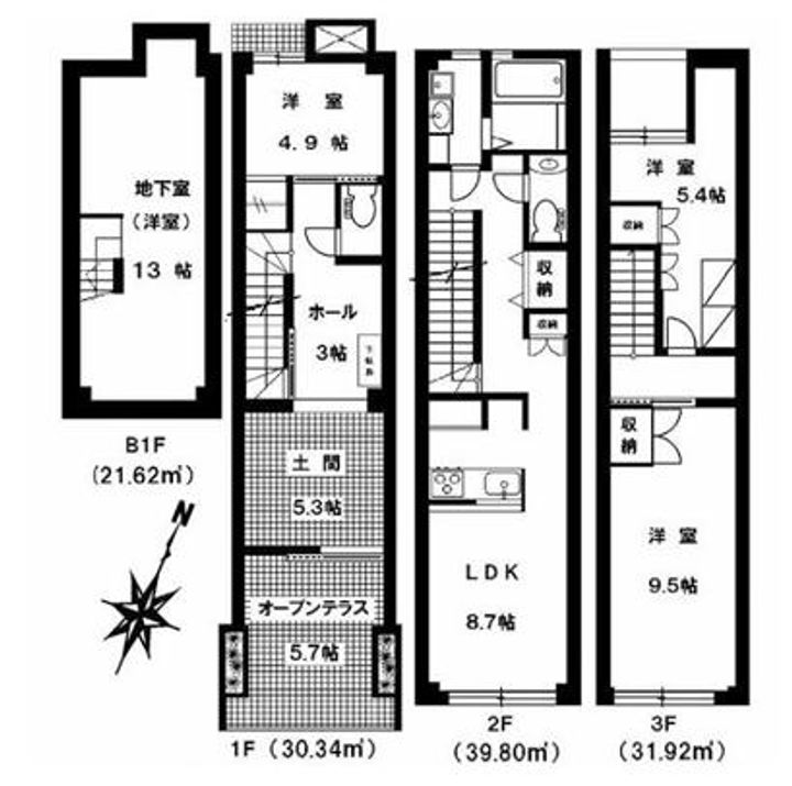 東京都目黒区八雲4(一戸建)の賃貸物件の間取り