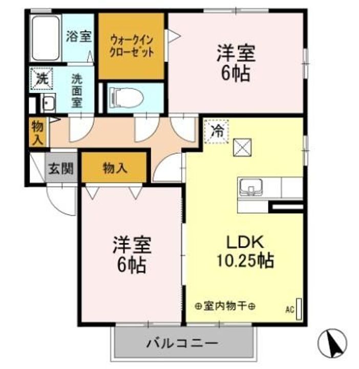 群馬県邑楽郡大泉町坂田4(アパート)の賃貸物件の間取り