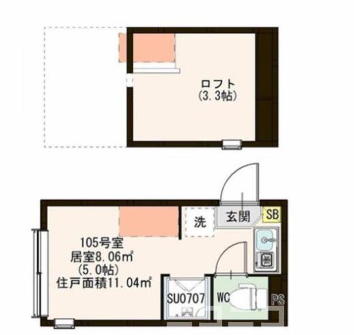 東京都大田区東嶺町(アパート)の賃貸物件の間取り